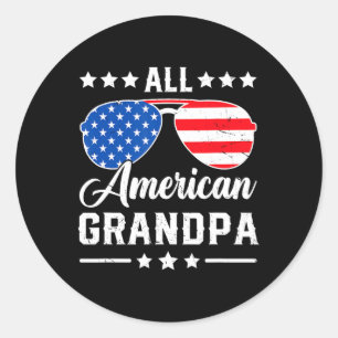 Sticker Rond Papi américain matriçage patriotique Usa 4 juillet