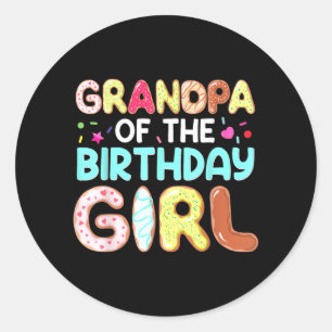 Sticker Rond Papi Cool Grand-père De La Fille D'anniversaire Mi