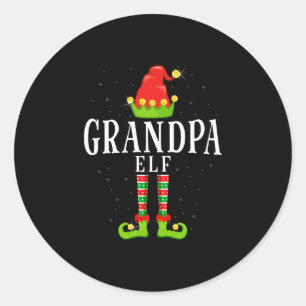 Sticker Rond Papi elf Noël assorti pyjama de Noël