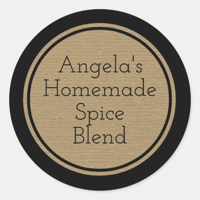 Sticker Rond Papier d'artisanat sur mesure Imprimer Bouteille É (Devant)