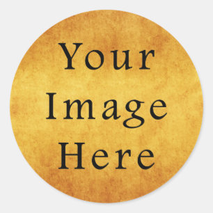 Sticker Rond Papier de parachutage d'or de récolte Vintage