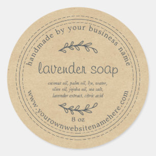 Sticker Rond Papier de savon de lavande de lavande fait main ru