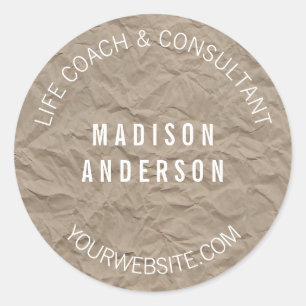 Sticker Rond Papier de texture   Conception simple minimaliste 