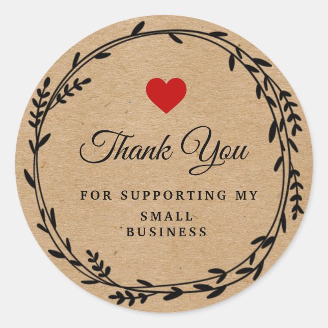 Sticker Rond papier feuille rond feuille | merci (Devant)