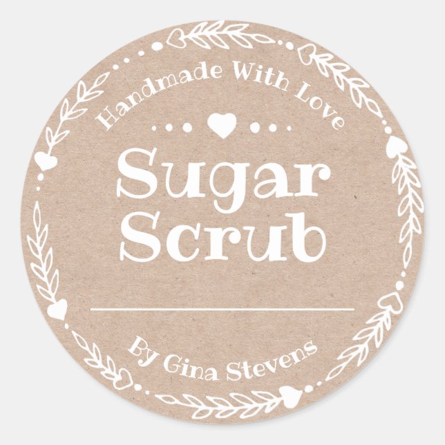 Sticker Rond Papier Kraft à sucre artisanal (Devant)