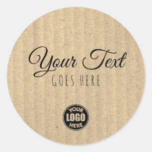 Sticker Rond Papier Kraft artisanal Vintage Simple tendance Sim