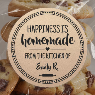 Sticker Rond Papier Kraft Brun pour Pâtisserie Maison Rustique