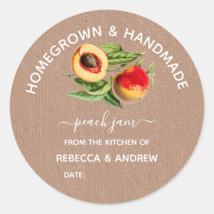 Sticker Rond Papier Kraft confiture artisanal et artisanal,