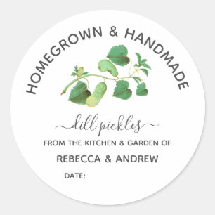 Sticker Rond Papier Kraft Cornichon Dill Fait Maison & Artisana