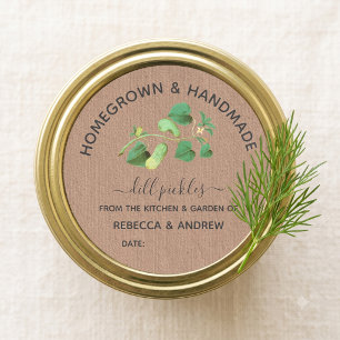 Sticker Rond Papier Kraft de cornichons au aneth faits maison e