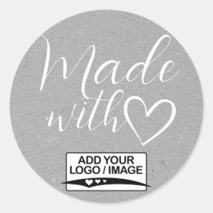Sticker Rond Papier Kraft Gris Simple Et Minimaliste Fabriqué A