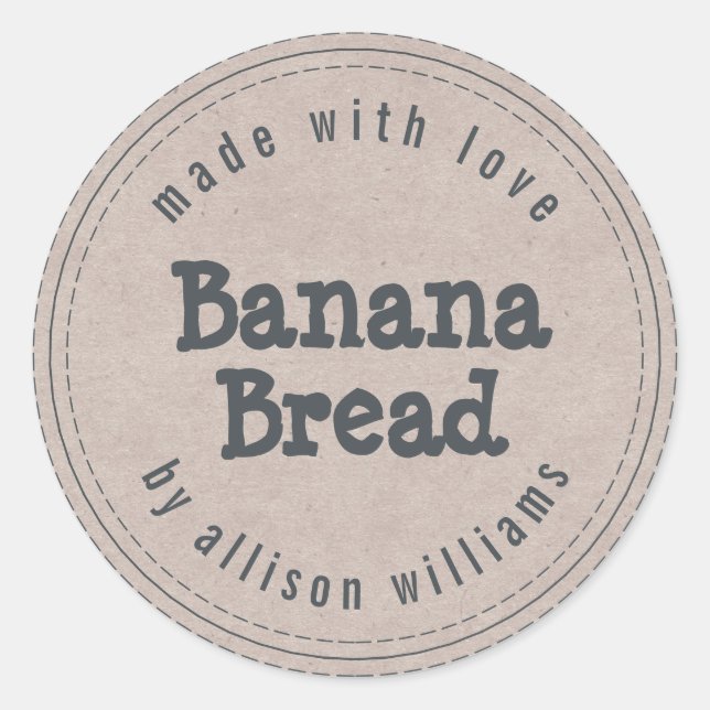 Sticker Rond Papier Kraft pour Banana Bread Maison Moderne (Devant)