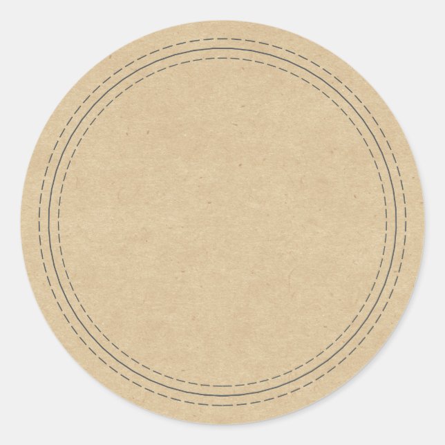 Sticker Rond Papier Kraft Simple et Rustique pour Écrire (Devant)
