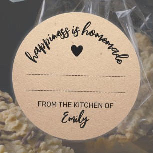 Sticker Rond Papier Marron Artisanat Alimentaire Maison