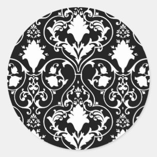 Sticker Rond Papier peint antique de rouleau