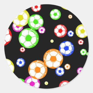 Sticker Rond Papier peint de soccer