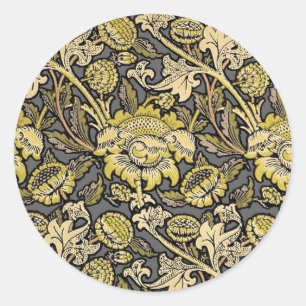 Sticker Rond Papier peint floral Arts Crafts de William Morris 