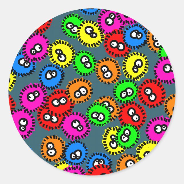 Sticker Rond Papier peint Germ (Devant)