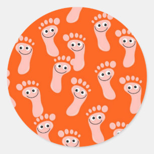 Sticker Rond Papier peint Happy Feet