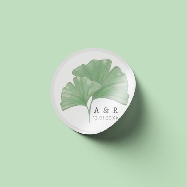Sticker Rond Papier Peint Monogramme de Mariage à l'Aquarelle a (Créateur téléchargé)