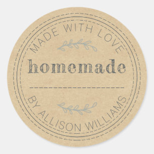 Sticker Rond Papier Russe fait maison de confiture de produits 