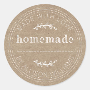 Sticker Rond Papiers Kraft pour pots de confiture de produits d