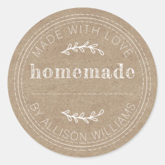Sticker Rond Papiers Kraft pour pots de confiture de produits d