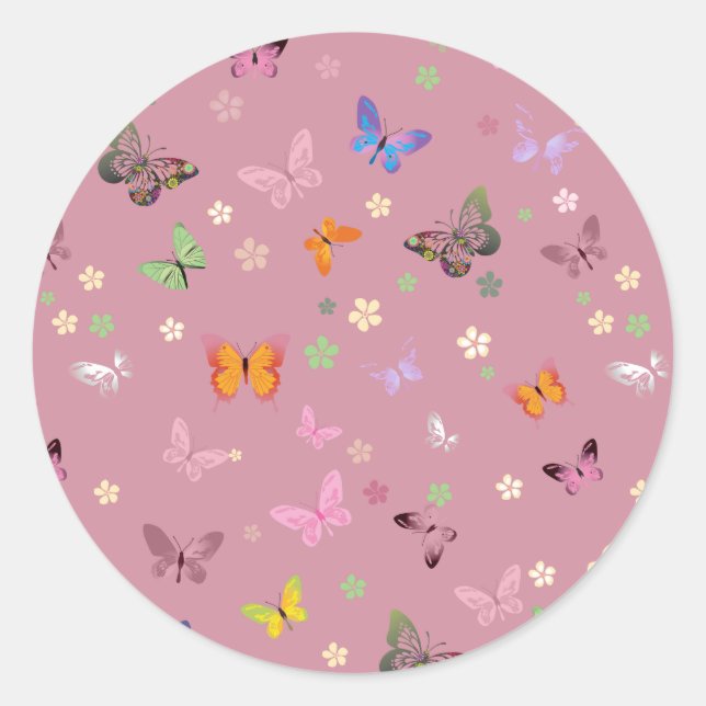 Sticker Rond Papillon (Devant)
