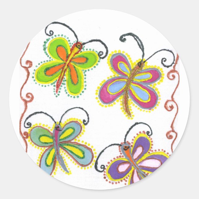 Sticker Rond Papillon (Devant)