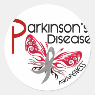 Sticker Rond PAPILLON 3,1 de la maladie de Parkinsons