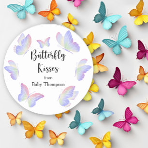Sticker Rond Papillon à l'aquarelle - Baisers de papillon