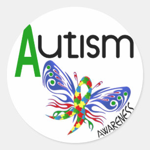Sticker Rond Papillon AUTISM 3.1