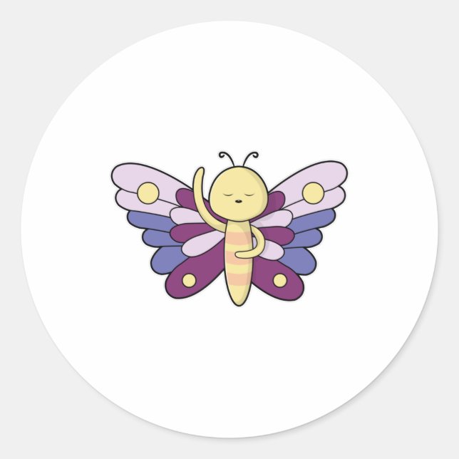 Sticker Rond Papillon avec points (Devant)