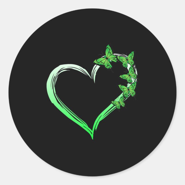 Sticker Rond Papillon bleu-coeur Diffusion de connaissances en  (Devant)