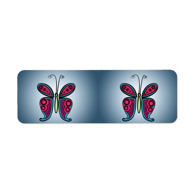 Sticker rond papillon classique (Devant)