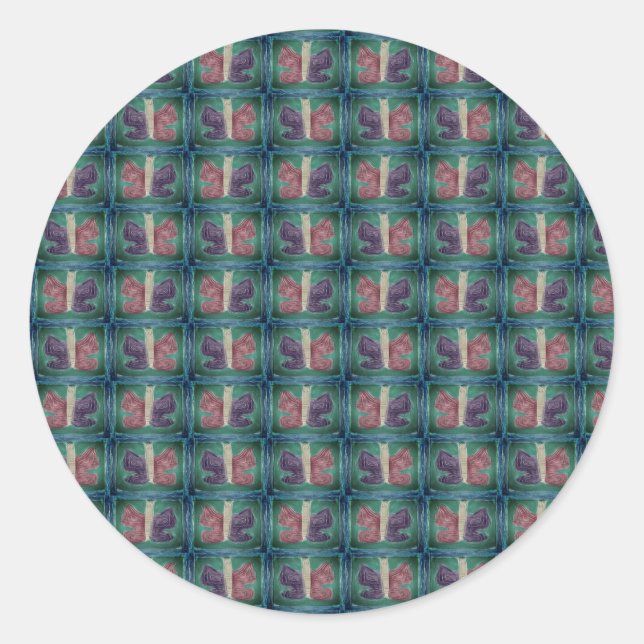 Sticker Rond Papillon coloré | Filtre brouillard | Base | (Devant)