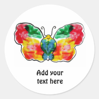 Sticker Rond Papillon - conception modèle paysage