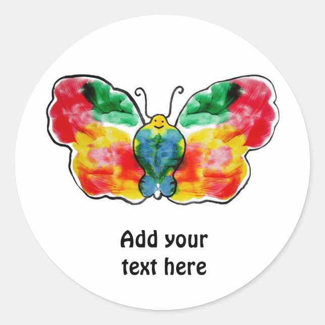 Sticker Rond Papillon - conception modèle paysage (Devant)