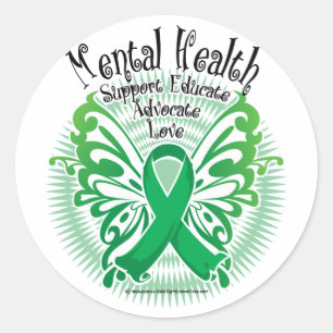 Sticker Rond Papillon de santé mentale 3