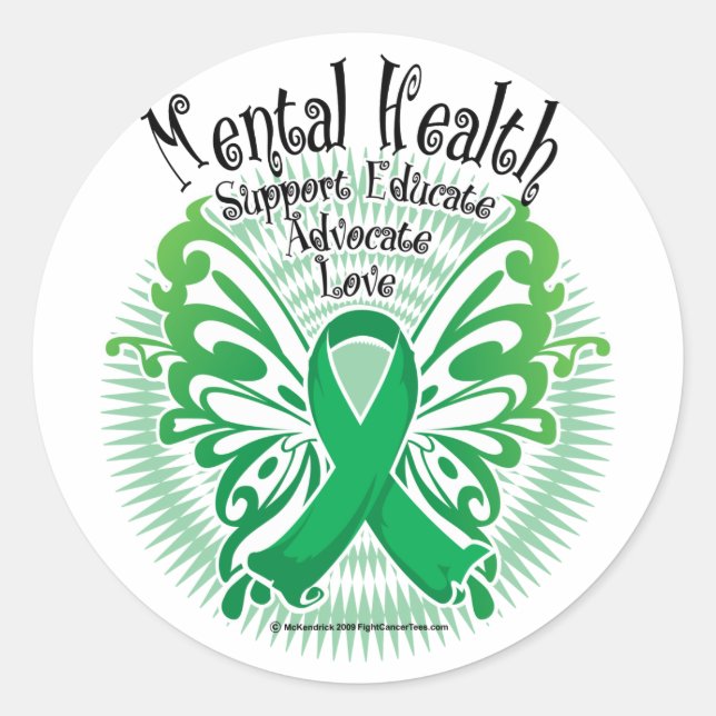 Sticker Rond Papillon de santé mentale 3 (Devant)