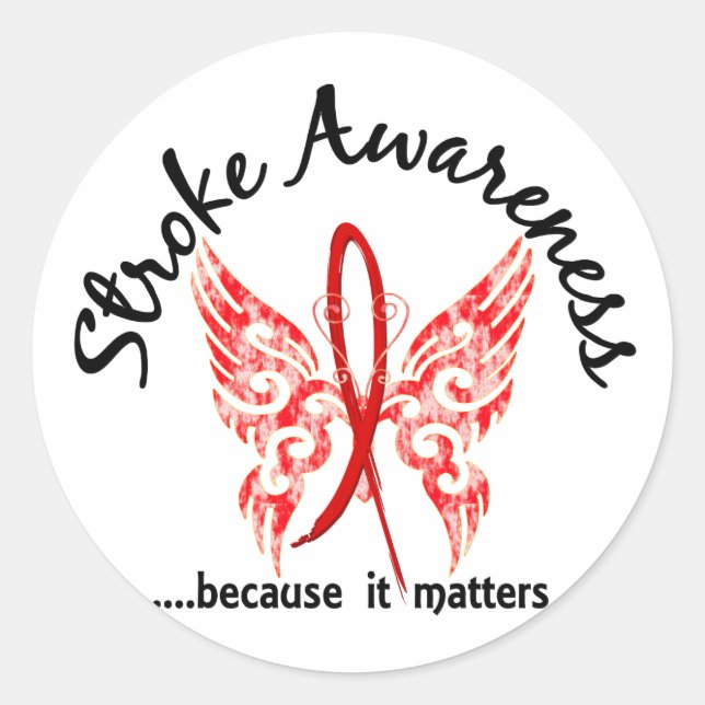 Sticker Rond Papillon de tatouage Grunge 6.1 AVC (Devant)