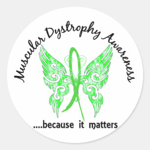 Sticker Rond Papillon de tatouage Grunge 6.1 Dystrophie muscula
