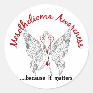 Sticker Rond Papillon de tatouage Grunge 6.1 Mesothéliome