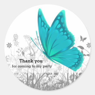 Sticker Rond Papillon d'imaginaire * choisissez la couleur