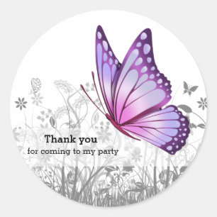 Sticker Rond Papillon d'imaginaire * choisissez la couleur