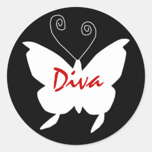 Sticker Rond Papillon Diva I