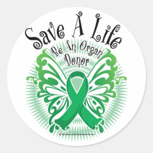 Sticker Rond Papillon donneur d'organe 3