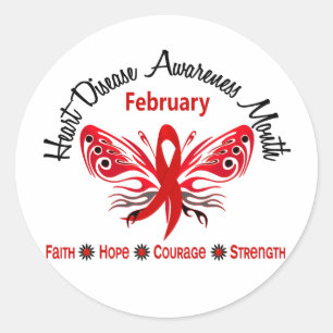 Sticker Rond Papillon du mois de sensibilisation aux maladies c
