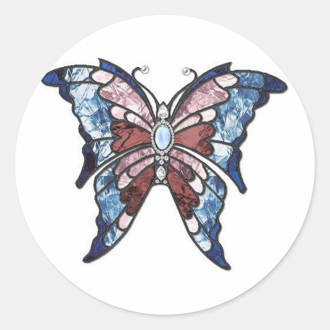 Sticker Rond Papillon en verre tendu (Devant)