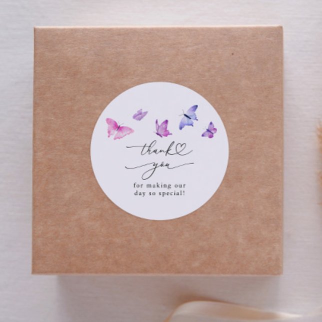 Sticker Rond Papillon Fantaisie Faveur de Mariage  (Créateur téléchargé)